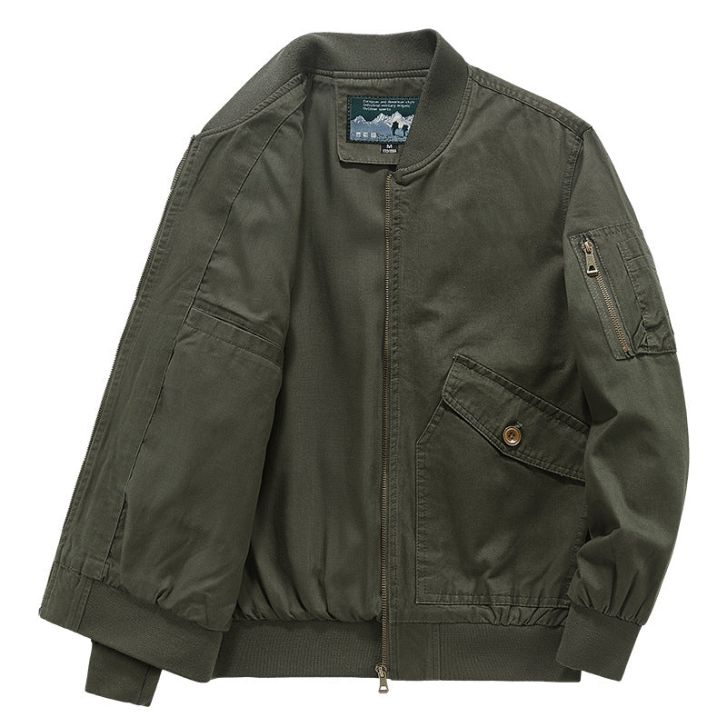 Herren Bomberjacke im minimalistischen Pilotenschnitt mit Ärmelorganizer, verdeckter Reißverschluss und innenliegender Dokumententasche EB