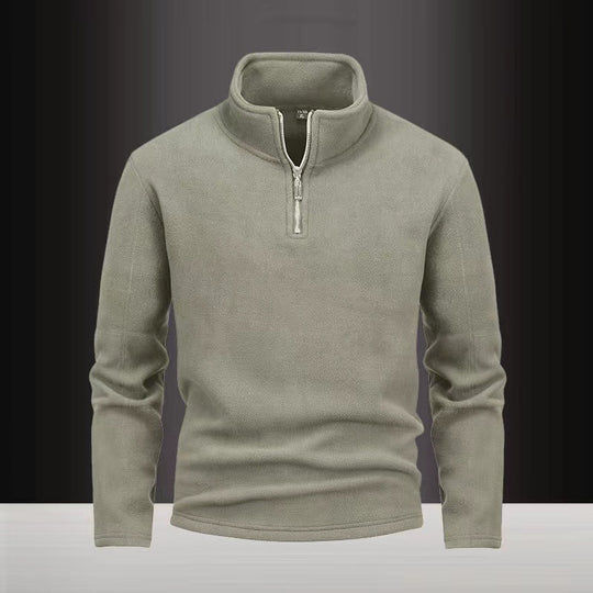 Herren nan Fleece-Halbzip-Pullover mit Stehkragen und flauschiger Mikrofleece-Qualität EB