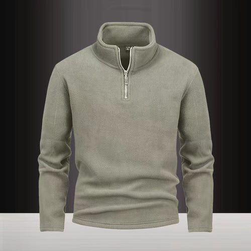 Herren nan Fleece-Halbzip-Pullover mit Stehkragen und flauschiger Mikrofleece-Qualität EB