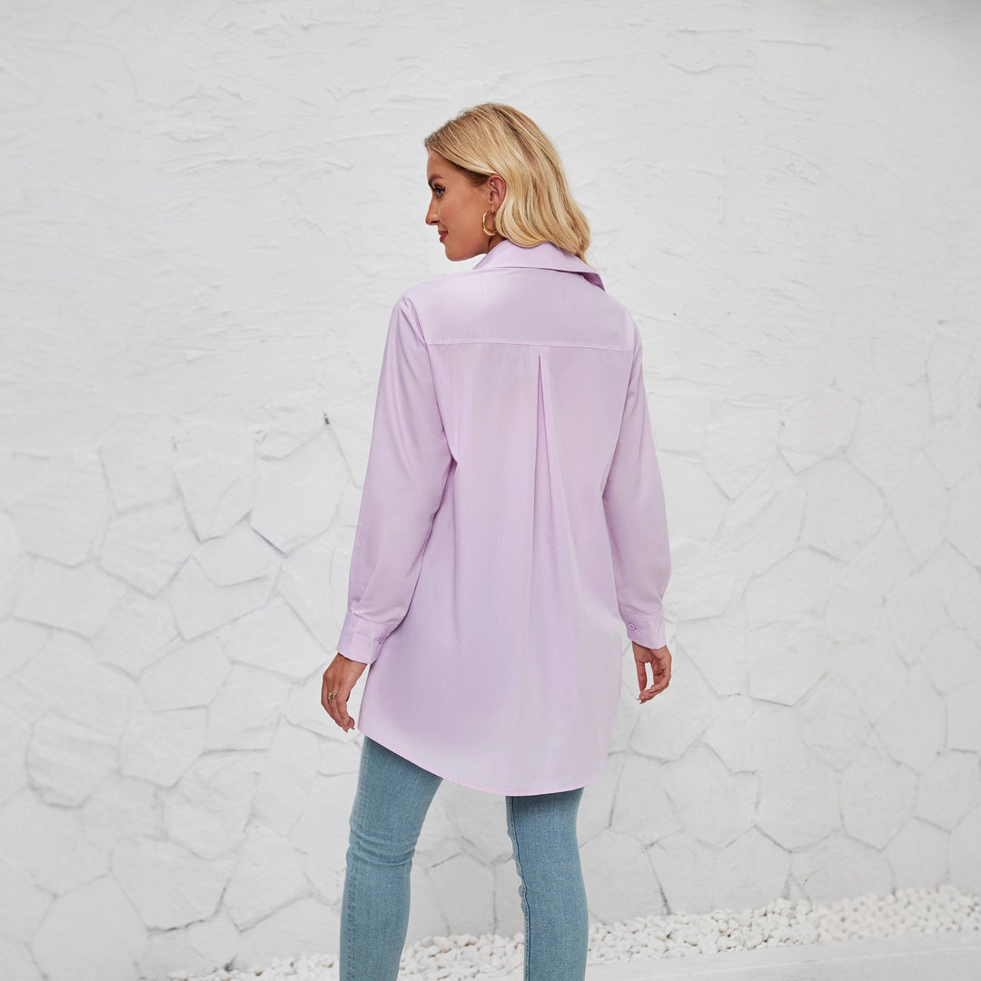 Damen Hemdbluse mit elegantem Oversized-Schnitt und klassischen Knopfdetails EB