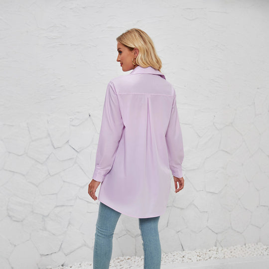 Damen Hemdbluse mit elegantem Oversized-Schnitt und klassischen Knopfdetails EB