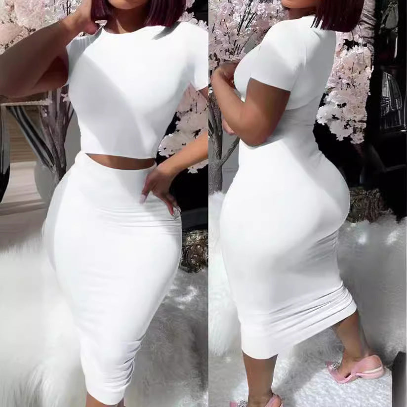 Damen Figurbetontes Kleid-Set mit kurzem Oberteil und Pencil-Rock EB