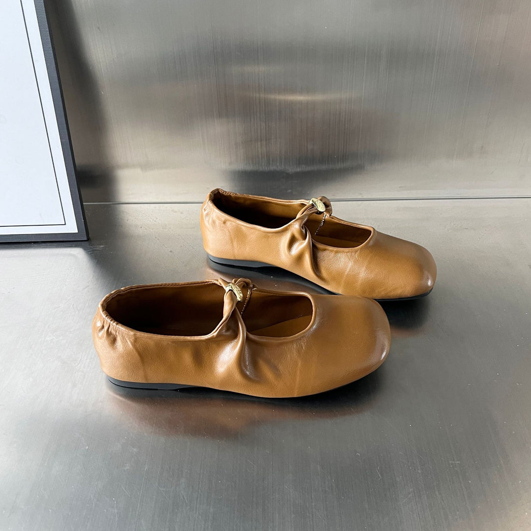 Damen elegante Ballerinas mit dekorativem Riemen und komfortablem Fußbett EB
