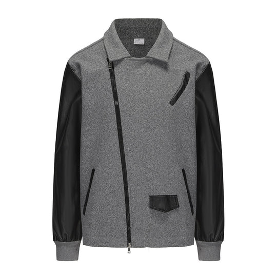 Herren modische Übergangsjacke mit kontrastierenden Ärmeln und praktischen Taschen EB