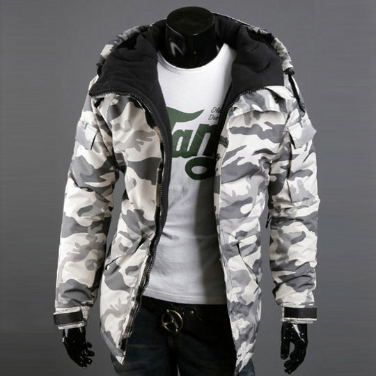 Herren nan gefütterte Parka-Jacke mit Kapuze isolierter Steppfüllung und multifunktionalen Taschen EB