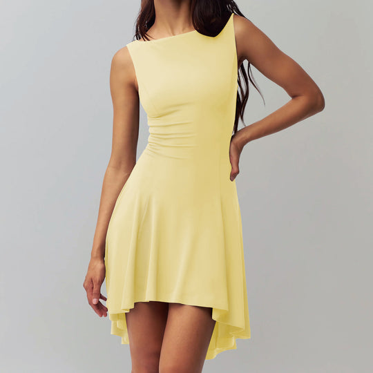 Damen ärmelloses asymmetrisches Kleid EB