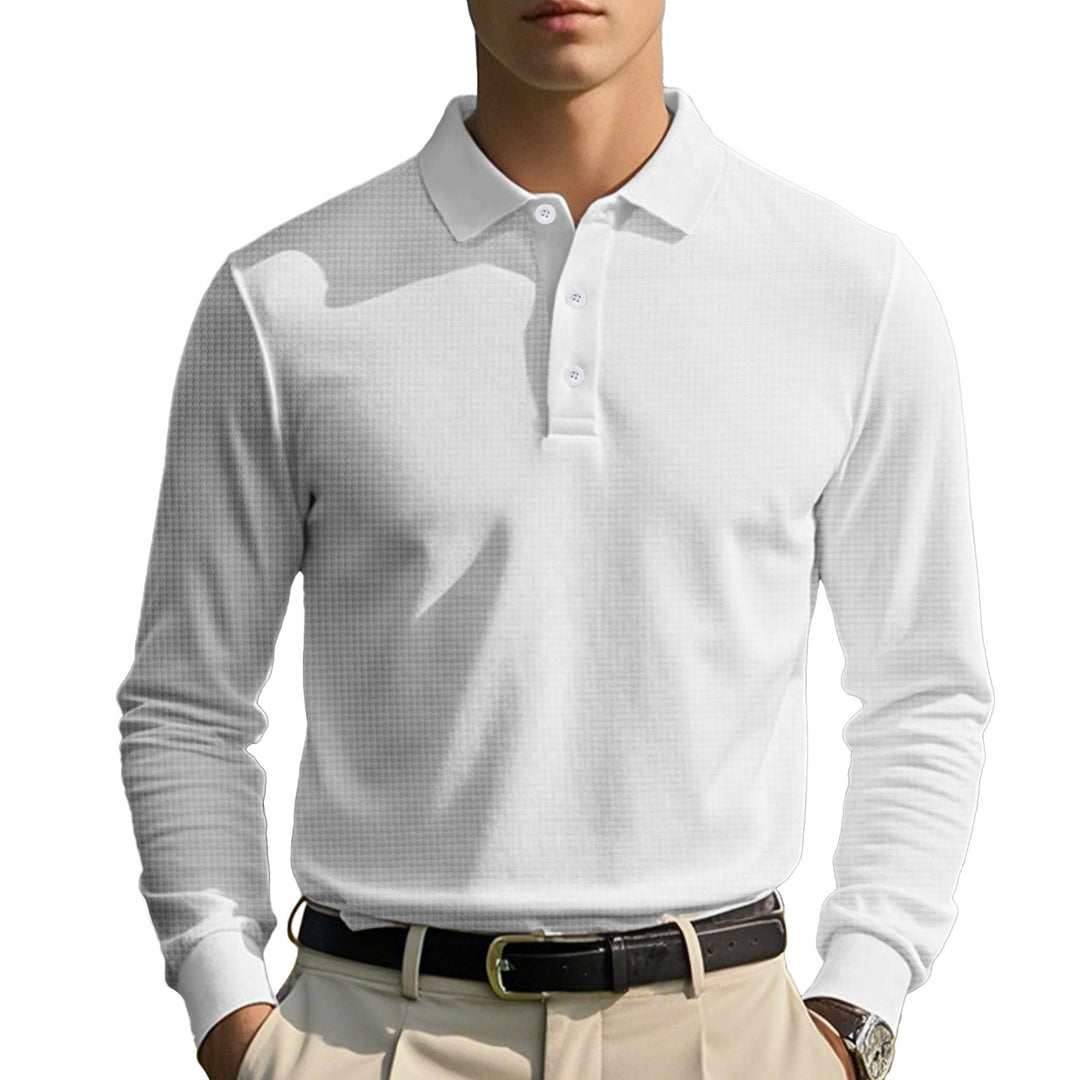 Herren Langarm-Polohemd mit sportlichem Schnitt und atmungsaktiven Materialien EB
