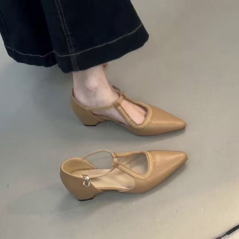 Damen elegante spitze Mary Jane Schuhe mit Riemen EB