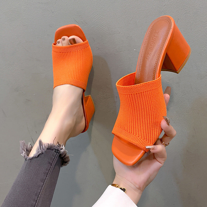 Damen Absatzschuhe mit komfortablem Strickdesign EB