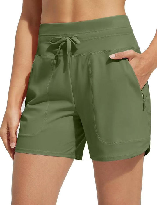 Damen Performance aktive Shorts mit integriertem Boxershorts-Futter EB