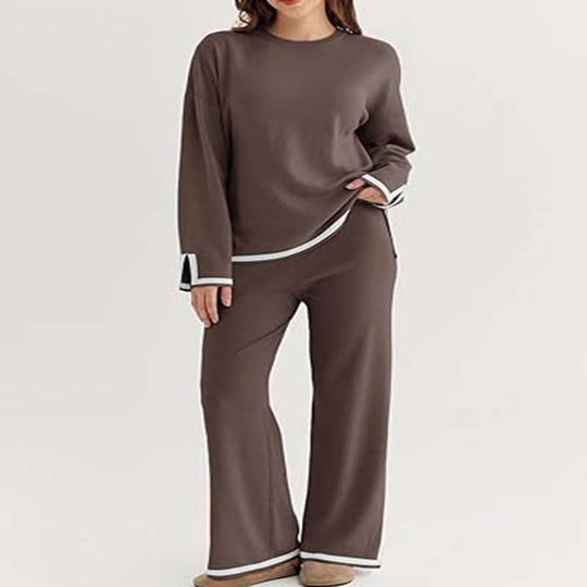 Damen modisches Lounge-Set mit weitem Schnitt und Kontrastbündchen EB