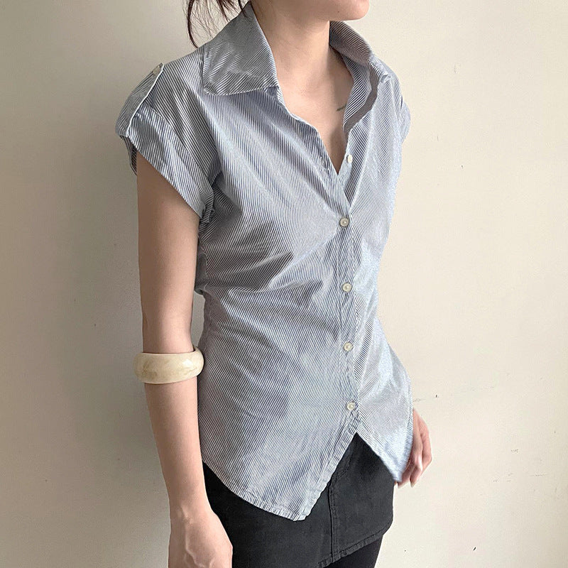 Damen elegante Bluse mit modernen Streifen EB