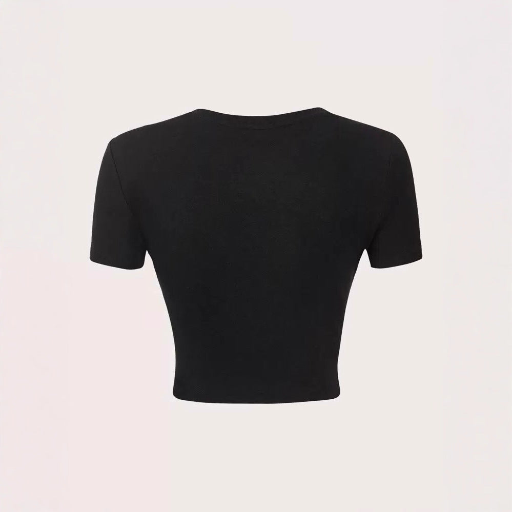 Damen Crop-Pullover mit kreativem Statementdruck EB