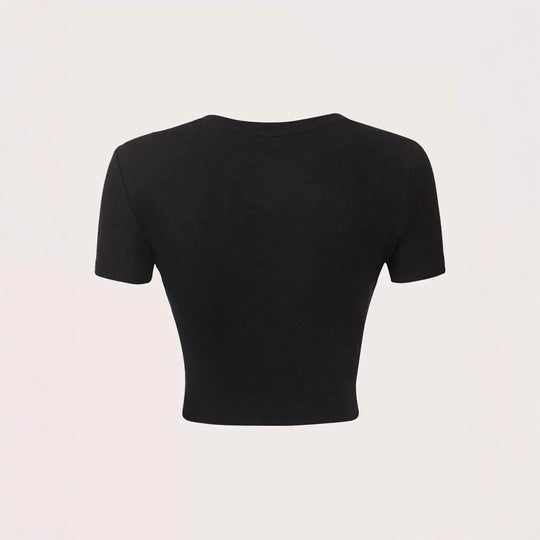 Damen Crop-Pullover mit kreativem Statementdruck EB