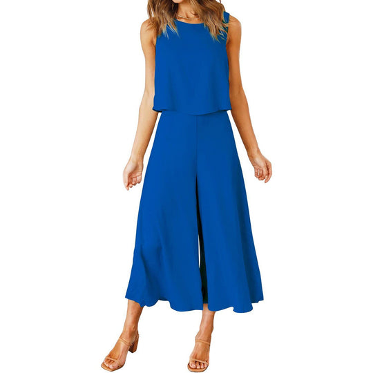 Damen luftiger Jumpsuit mit lässigem Schnitt und praktischen Taschen EB