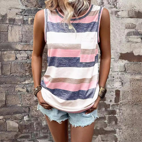 Damen Gestreiftes Freizeittop EB