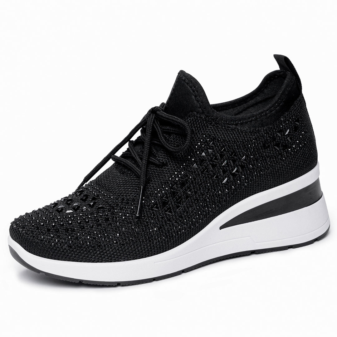 Damen Sneakers mit funkelnden Strass-Details und atmungsaktivem Obermaterial EB
