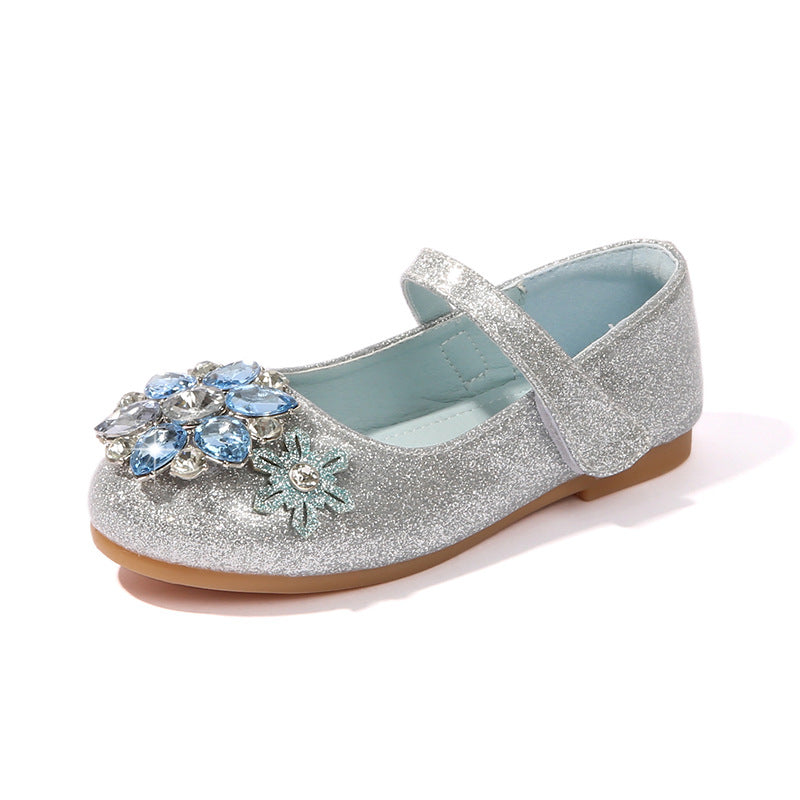 Damen Ballerinas mit glitzernden Blumenapplikationen EB
