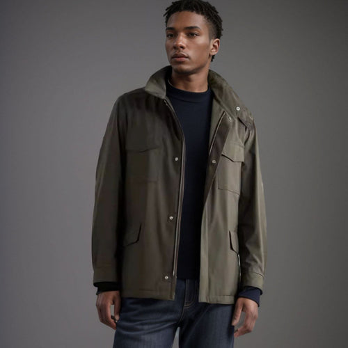 Herren modische Trekkingjacke aus wasserabweisendem Material mit praktischen Taschen EB