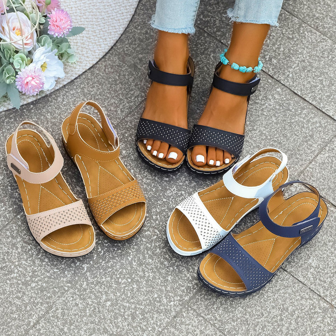 Damen Komfortable Sandalen mit verstellbarem Riemen und rutschfester Sohle EB