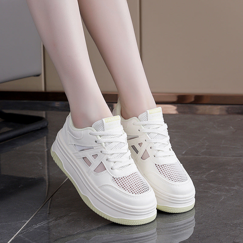 Damen Modische Sneakers mit extra dicker Sohle EB