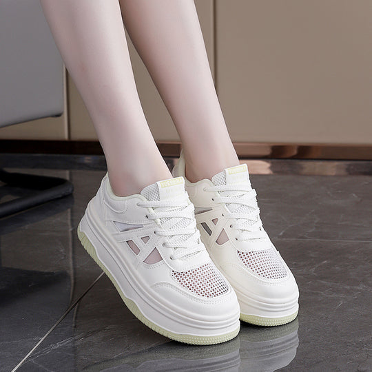 Damen Modische Sneakers mit extra dicker Sohle EB