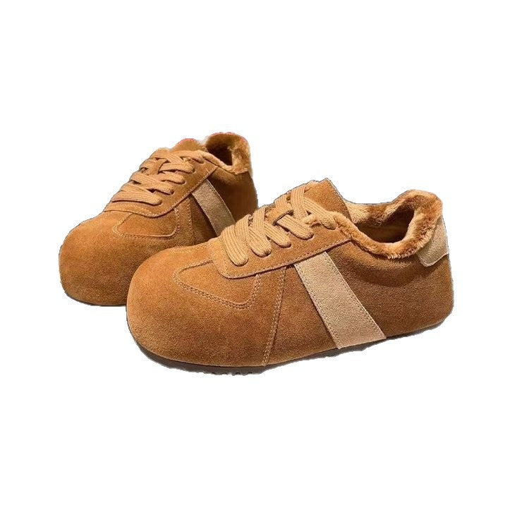 Damen Fleecegefütterte Sneakers mit sportlichem Design und rutschfester Laufsohle EB