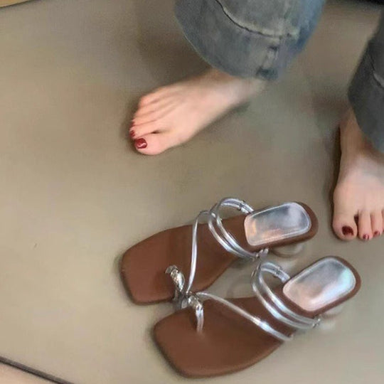 Damen elegante Sandalen mit spiralförmigem Riemendesign und Komfortfußbett EB