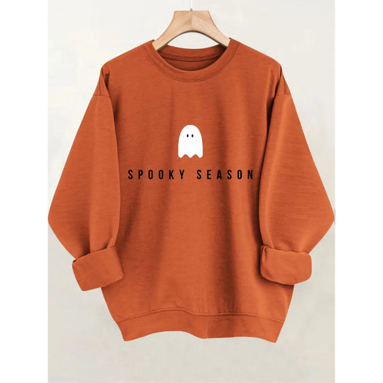 Unisex nan lässiges Halloween Sweatshirt mit Gespenst-Print und Oversize-Schnitt EB