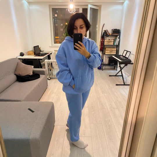 Damen lässiges Hoodie und Jogginghose Set EB