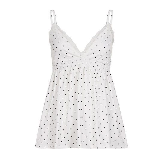 Damen Spaghetti-Top mit floralem Spitzenbesatz und elastischem Bund EB