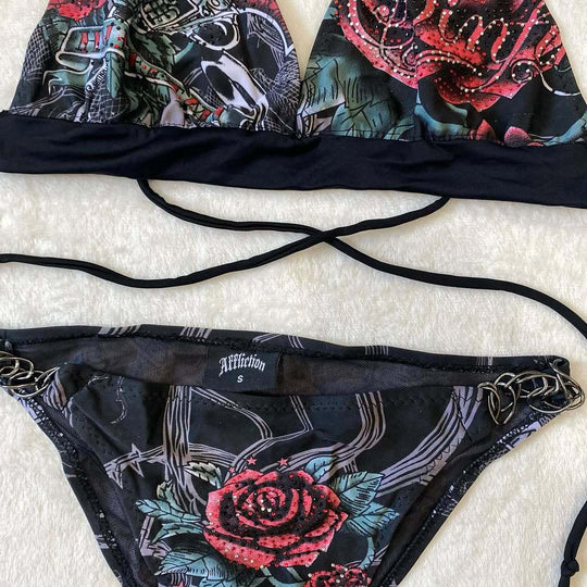 Damen Bikini-Set mit einzigartigem grafischem Design EB