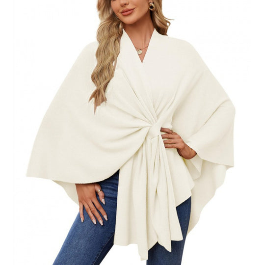 Damen modischer Wickelmantel mit trendigem Design EB