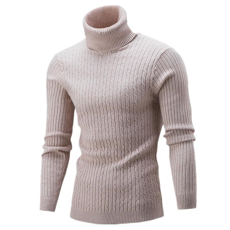 Herren Rollkragenpullover mit strukturiertem Zopfmuster und modernem Schnitt EB