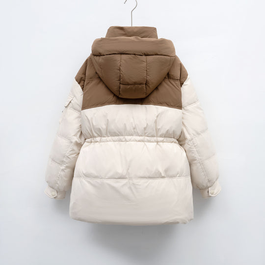 Damen modische Winterjacke mit funktionalen Taschen und großzügiger Kapuze EB