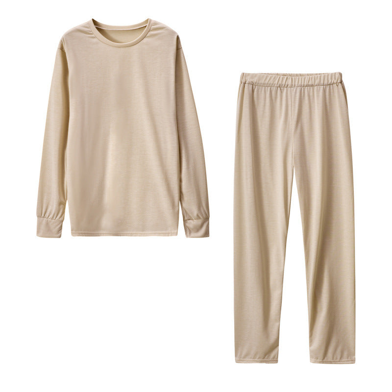 Damen Langarm Schlafanzug Set mit elastischen Hosen EB