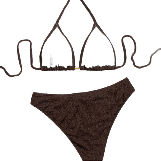Damen Triangel-Bikini mit raffiniertem Strukturdesign und verstellbaren Trägern EB
