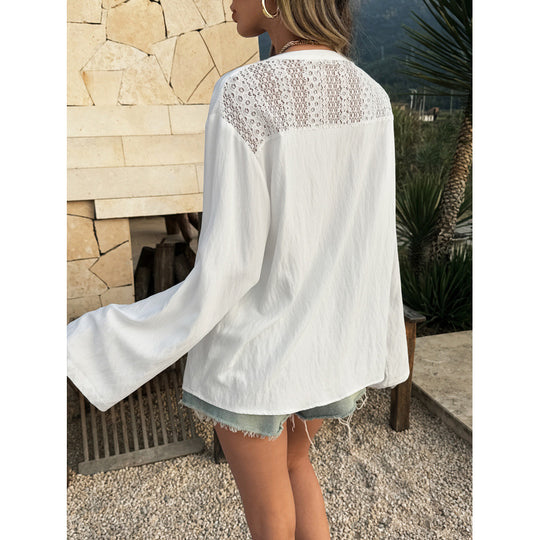 Damen Lässiges Oversized-Hemd mit Knopfdetail EB