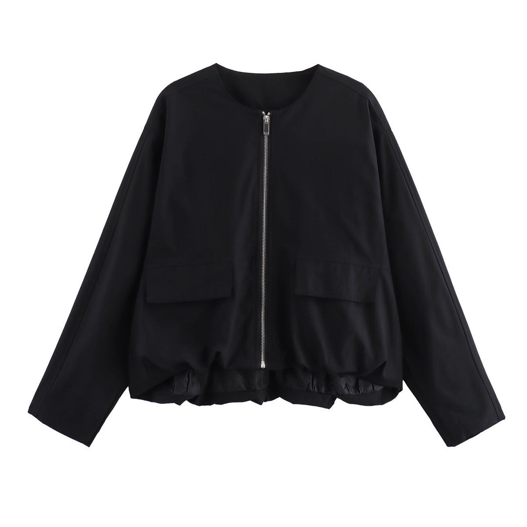 Damen lässige Steppjacke mit praktischen aufgesetzten Taschen und elastischem Bund EB