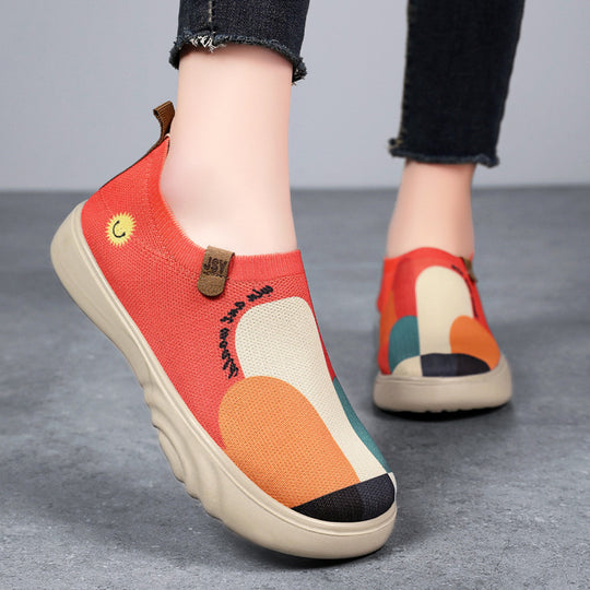 Damen Modische Slip-On Sneakers mit atmungsaktiver Netzkonstruktion und einzigartigem Design EB