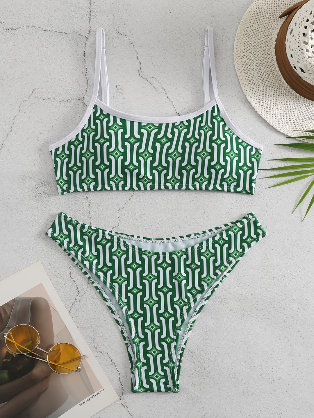 Damen Bikini-Set mit verträumtem geometrischem Muster EB