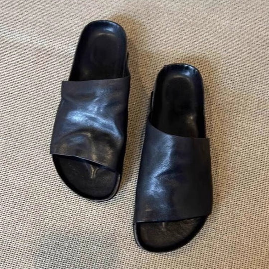 Damen Komfortable Slipper mit geschmeidiger Lederoberfläche und ergonomischem Fußbett EB