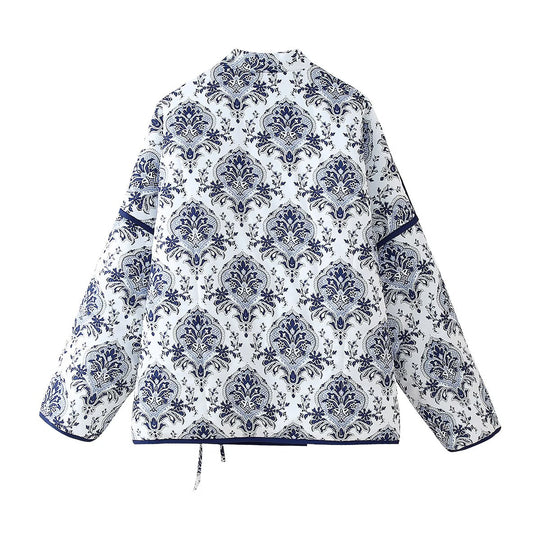 Damen Steppjacke mit floralem Design und modernem Schnitt EB