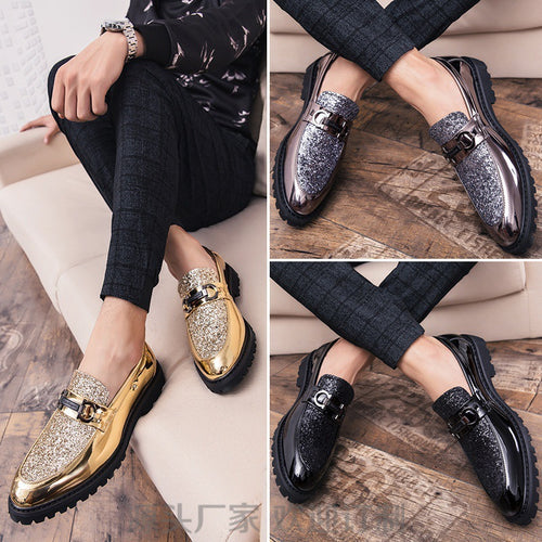 Damen Elegante Mokassins mit glitzerndem Obermaterial und modischem Design EB
