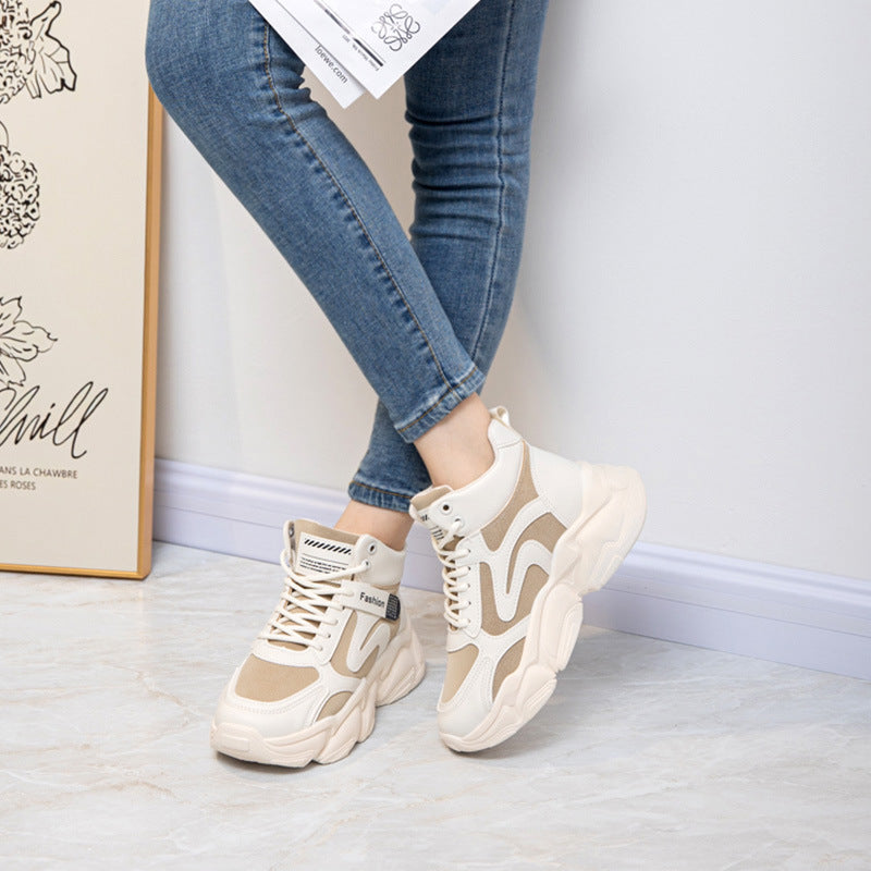 Damen modische High-Top Sneakers mit verstärktem Sohlenprofil und atmungsaktiver Obermaterialstruktur EB