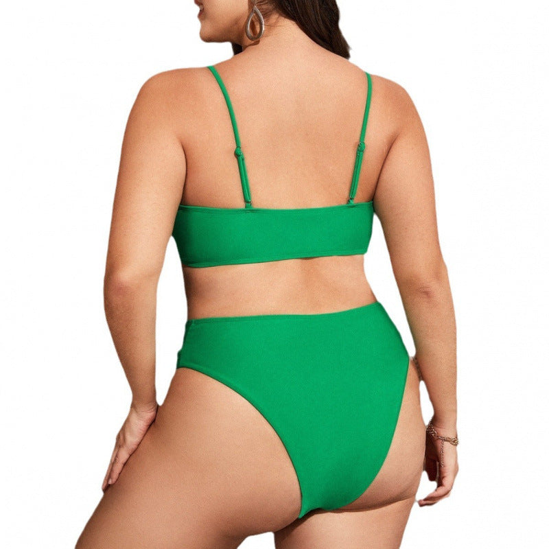 Damen Triangel-Bikini mit modischem Wickeldetail und figurformendem Design EB