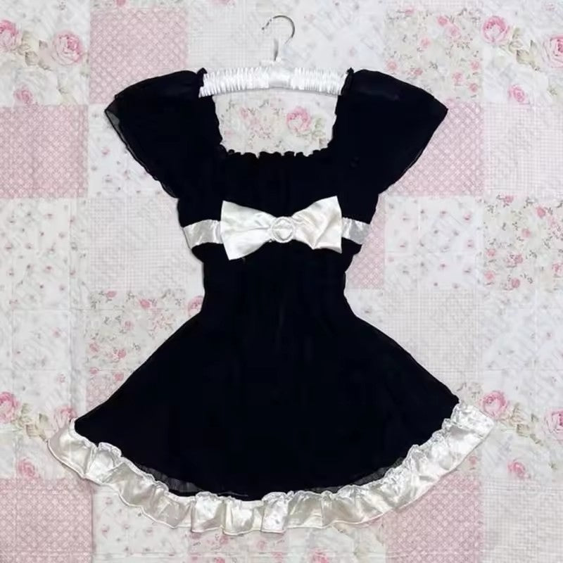 Damen Wickelkleid mit Rüschen und Karomuster EB