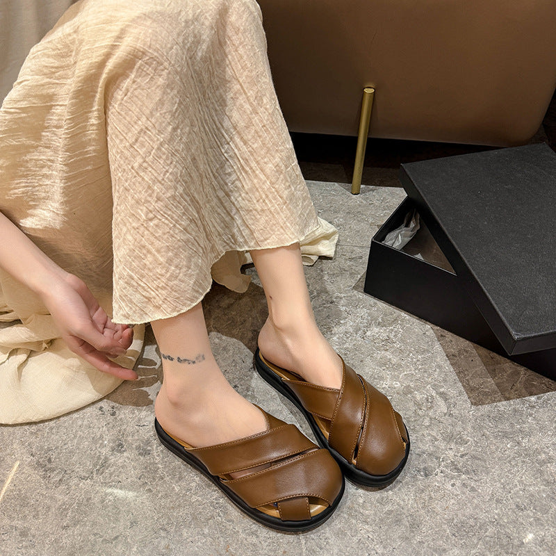 Damen Komfortable Metallische Slides EB