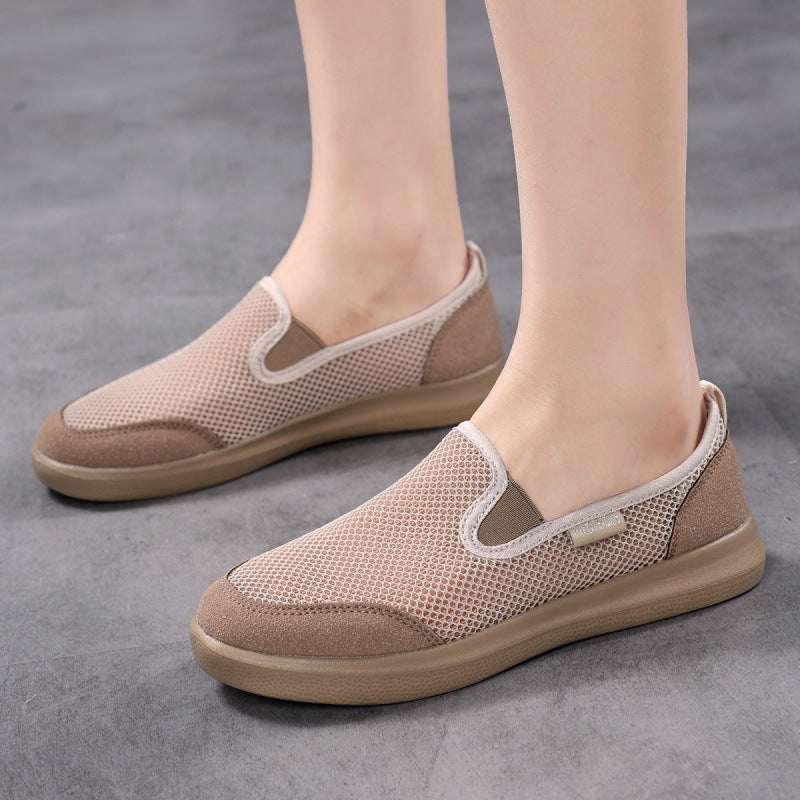 Damen Atmungsaktive Slip-On Sneakers mit elastischer Sohle EB