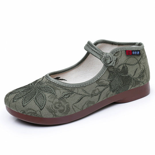 Damen Modische Ballerinas mit floralem Stickdesign EB